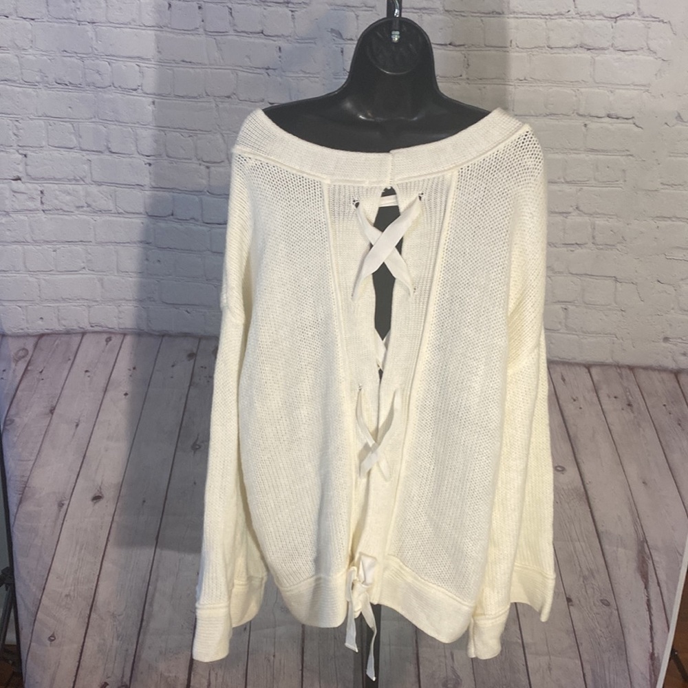 NWT WONDERLY  CURVY LACE UP DROP SHOULDER SWEATER 3x - Picture 7 of 12